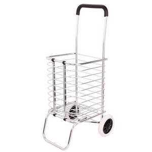 Chariot de supermarché portable à deux roues en alliage d'aluminium de grande capacité avec tige de traction - Product Image 6