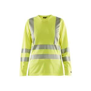 BLAKLADER - 348510133300XL Camiseta Hi-Vis de manga larga para mujer Yellow - EAN 7330509645291 ROPA DE TRABAJO DE LA HI-VIS - Product Image 1