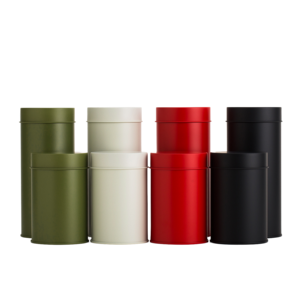 กระป๋องชาเขียวมัทฉะทรงกระบอกฝาปิดสองชั้นสุญญากาศ  ภาชนะบรรจุชาใบหลวมทรงกลม สำหรับใช้กับอาหาร - Product Image 1