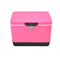 Chariot de transport portable 3-en-1 pour extérieur, petit glacière-réfrigérateur, table de rangement en plastique et métal avec quatre roues
