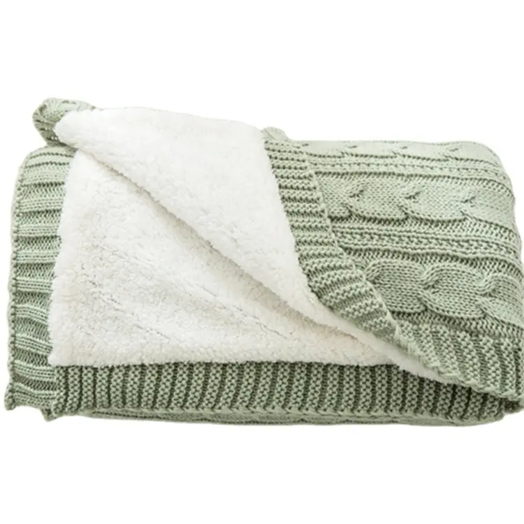 Sıcak satış yumuşak-arkadaş sıcak fabrika doğrudan satış yükseltilmiş ev kanepe seyahat XEB için 100% akrilik örme atmak battaniye