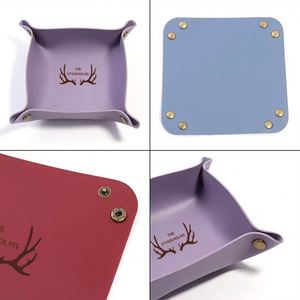 Personalized Leather <b>Jewelry</b> <b>Storage</b> Tray Couple Anniversary Gift Customized Name Foldable Office Desk Organizer Boyfriend - Product Image 4