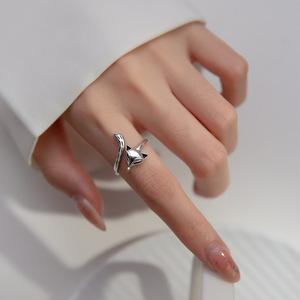 Anello Vintage alla Moda in Argento Sterling 925, Anello Aperto Regolabile con <span class=keywords><strong>Volpe</strong></span> Retrò, Gioiello Carino per Donna - Product Image 4