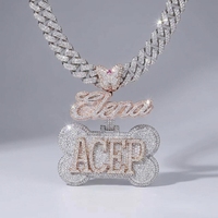Collar con Colgante de Letra Unisex, Estilo Hip Hop, con Incrustaciones de Moissanita VVS 3D, Plata de Ley 925, Chapado en Oro de 18K
