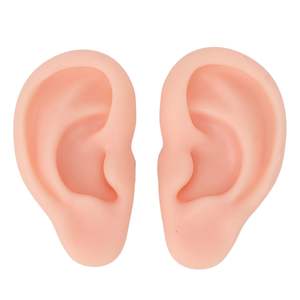 Человеческое Ухо Модель мягкого силикона правое левое ухо реалистичные части тела для практики пирсинга серьги дисплей ювелирных изделий обучающий инструмент - Product Image 1