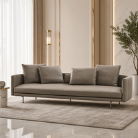 Canapé sectionnel moderne YUANCHANG à accoudoirs droits, revêtement en tissu, structure en bois de larch et eucalyptus, pieds en acier inoxydable, pour salon