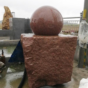 Commercio all'ingrosso di pietra naturale di granito rosso di filatura palla di acqua <span class=keywords><strong>fontana</strong></span> del giardino - Product Image 2