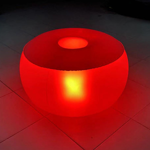 Đèn Led Tích Hợp Hiện Đại Trong Suốt Ghế Đẩu Chân Ghế Ottoman Có Điều Khiển Từ Xa - Product Image 4