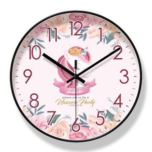 Linda infantil arco-íris cavalo relógio de parede simples plástico sala de parede relógio infantil silencioso varredura segundos quartzo relógio - Product Image 4