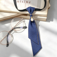 Cravate longue pré-nouée de luxe en fausses perles, accessoire d'uniforme japonais JK, cravate ajustable à fermeture éclair pour femme, vente en gros
