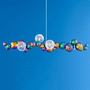 Thiết kế hiện đại Bóng mặt dây chuyền ánh sáng lịch thi đấu phòng treo đèn đầy màu sắc Nhà Hàng Đèn chùm thép không gỉ bong bóng đèn chùm - Product Image 2