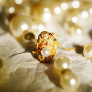 Colgante de Plata S925 con Linda Sirena y Cuentas Redondas de 5-6mm, Accesorios de Perlas para DIY, Colgantes de Dijes 30926 para Collar - Product Image 4