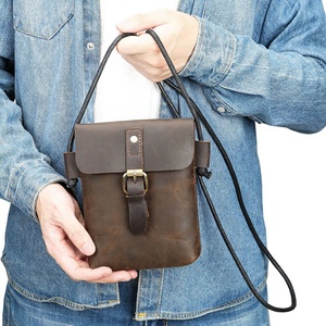 <span class=keywords><strong>Borsa</strong></span> a Tracolla in Vera Pelle per Uomo, Stile Vintage Compatto in Pelle <span class=keywords><strong>di</strong></span> Cavallo, Design Retrò Europeo-Americano, Direttamente dalla Fabbrica - Product Image 1
