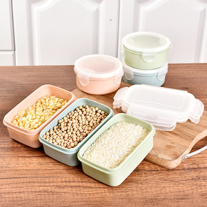 Contenants de stockage alimentaire rectangulaires avec couvercle à clipser, utilisables au micro-ondes, au réfrigérateur et au congélateur, couleur verte unie - Product Image 2