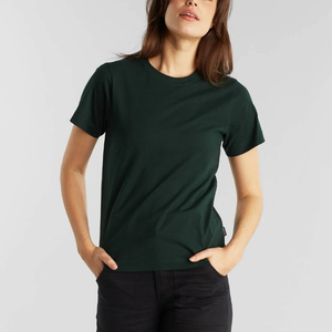 Camiseta de Verano para Mujer, Corte Regular, Tejido Sólido, Ecológica, 100% Algodón, Secado Rápido, Informal, Suave, para Uso Diario - Product Image 5
