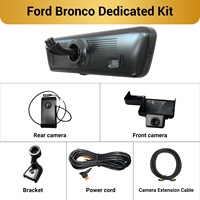 Caméra de tableau de bord double objectif H8 Pro pour Ford Bronco, miroir 2K 8,2 pouces, vision nocturne, moniteur de stationnement, écran tactile, enregistrement en boucle, DVR HD