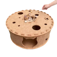 Lit tunnel pour chat d'intérieur, grande capacité, en forme de pneu de donut, avec fermeture éclair, amovible, lavable et résistant aux rayures
