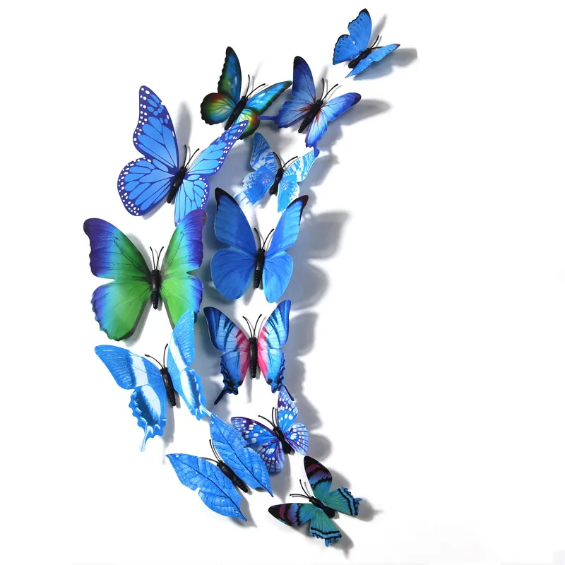 12Pcs/Set 3D Butterfly Wall Sticker Beautiful Butterflies Art Decals Home Wedding Decoration