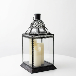 Lanterne à bougie en verre avec cadre en métal design en laiton, dernière collection, pour la décoration et l'éclairage de table - Product Image 2