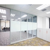 Cloison de séparation commerciale démontable à prix d'usine Foshan, système de cloison modulaire en aluminium et verre pour bureau Foshan