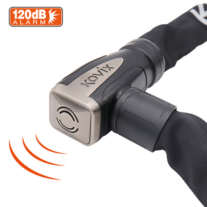 Corps en acier allié Serrure à chaîne en acier trempé renforcé de 8mm avec alarme automatique 120db Serrure à chaîne pour <span class=keywords><strong>moto</strong></span> E-bike - Product Image 2