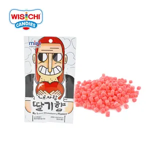 Free sample 30g fruity flavors gelatin gummy candy halal mini shape delicious fruity pink gummy sweet candy