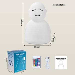 Buddha Night <b>Lamp</b> 135mm x 90mm <b>Remote</b> <b>Control</b> Colorful LED USB Powered Desktop Light - Product Image 1