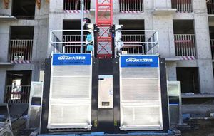 Elevador/Polipasto de Obra de Tres Ruedas con Dos Cestas, Capacidad de Carga Nominal de 3.0t, Componente de Motor Principal - Product Image 6