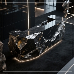 Luxury Fiberglass Interior Decoration Reception Desk Modern Front Desk Shape for Hotel Office Lobby - Product Image 1