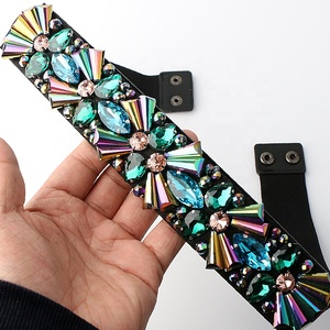 Thắt lưng nữ thời trang kiểu dáng hiện đại, chất liệu vải, đính đá pha lê, kiểu thun co giãn, trang trí eo. - Product Image 6