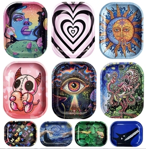 Biểu Tượng Tùy Chỉnh 18*14Cm Tin Kim Loại Thuốc Lá Cuộn Khay Cuộn Khay Khói Tinplate Bán Buôn Cán Giấy Phục Vụ Khay - Product Image 6