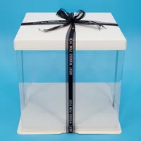 9 polegadas 8 cor base de cor pacote de caixa de bolo De Plástico Transparente PET fronteira Simples padaria para bolos de camada 2