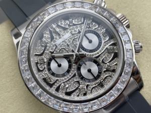 Montre mécanique en moissanite de qualité supérieure 40 mm RX Factory Acier 904L Mouvement 4130 Verre saphir 2455 Bracelet en nylon Étanchéité 50 bars - Product Image 5