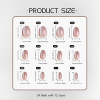 AIERFEI – Nouveaux faux ongles de luxe œil de chat, 30 pièces, couleur rose brunâtre, forme ovale courte et ronde, pour la vente en gros
