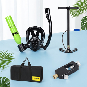 Tanque de Buceo Portátil DIDEP de 0.5L, Aleación de Aluminio, Equipo de Respiración de Alta Presión, Máscara Facial Completa con Bomba y Estuche - Product Image 1