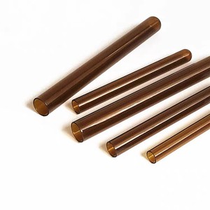 Tubes à essai en verre brun 15X150 18X180 20X200 25X200, spécification standard, bouche droite, fond rond, pour usage en laboratoire - Product Image 1