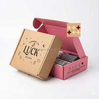 Boîte d'emballage en carton ondulé écologique, pliable, imprimée recto-verso, en papier kraft, pour chaussettes, vêtements, petites entreprises, envoi postal