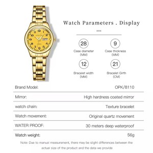 OPK 8110 Orologi da <span class=keywords><strong>Donna</strong></span> Semplice <span class=keywords><strong>Orologio</strong></span> da Polso al Quarzo alla Moda Impermeabile Luminoso per Signore con Doppio Display del Calendario Oro <span class=keywords><strong>Bianco</strong></span> - Product Image 6