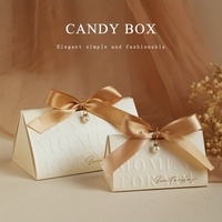 Faveurs de mariage Élégant Champagne Triangle Chocolat Bonbons Boîtes pour Mariage Baby Shower Anniversaire Invités
