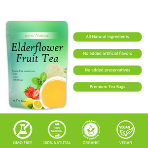 OEM Mélange naturel de super herbes biologiques, fraise, citron, menthe, thé à la fleur de <span class=keywords><strong>sureau</strong></span> séché - Product Image 4