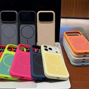 Funda Magnética de Silicona Líquida Colorida para Teléfono Móvil iPhone 18 17 Air 16 15 Pro Max, Textura de Lino, Mate, Goma, Cubierta Trasera con IA - Product Image 3