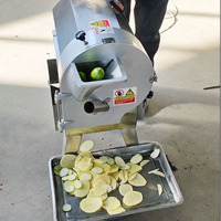 Gran oferta, cortadora comercial de doble cabeza, cortadora de patata, cebolla, apio, repollo, trituradora de frutas, picadora, corte de Motor fuerte