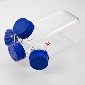Vetreria da Laboratorio Personalizzata CS Labglass, Bottiglia a 4 Colli in Vetro Borosilicato per Fase Mobile di Cromatografia con Tappo a Vite Blu - Product Image 5