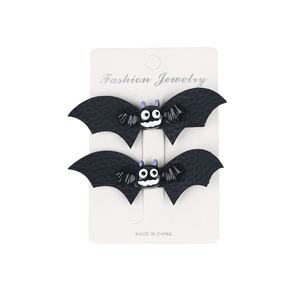 Épingles à cheveux pour enfants Aile de chauve-souris noire Pinces à cheveux Bling Glitter Black Bat avec Spider Ghost Dress <span class=keywords><strong>up</strong></span> Costume Halloween Hair Bow - Product Image 1