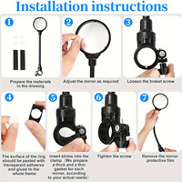 Rétroviseur de vélo réglable et rotatif pour guidon, réflecteur clair grand angle, accessoire pour le cyclisme