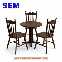 Ensemble de tables et chaises en bois massif de style rétro, vente en gros SEM Factory, pour café, restaurant, mobilier de restauration