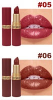 SAM SUGAR Rouge à lèvres 6 couleurs en forme de barre chocolatée, maquillage nacré mat longue tenue, baume à lèvres waterproof, style européen-américain