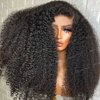 Perruques Cheveux Humains Indiens Bruts Afro Crépus Bouclés Prédécoupés « Prêtes à Porter » Prix de Gros, Lace Front HD Sans Colle 4x4 5x5 13x4 13X6