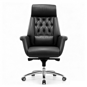 Silla Ejecutiva de Cuero Genuino: Cómoda para Largas Jornadas de Trabajo, con Ajuste de Altura, Silla Giratoria Ejecutiva - Product Image 5