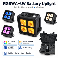 Foco LED Profesional IP65 Resistente al Agua con Batería, 4X20W, DMX Inalámbrico, RGBWAUV, Iluminación de Escenario para Alquiler en Eventos y Bodas